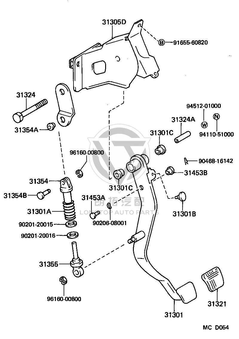 Brake Pedal Clevis Pin 91121-51060 for Toyota MODEL-F