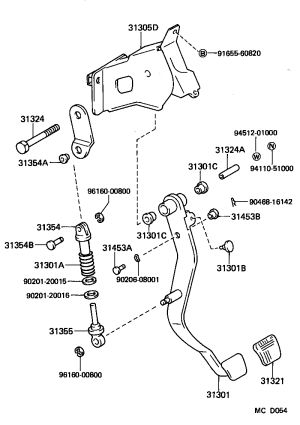 Brake Pedal Clevis Pin 91121-51060 for Toyota MODEL-F