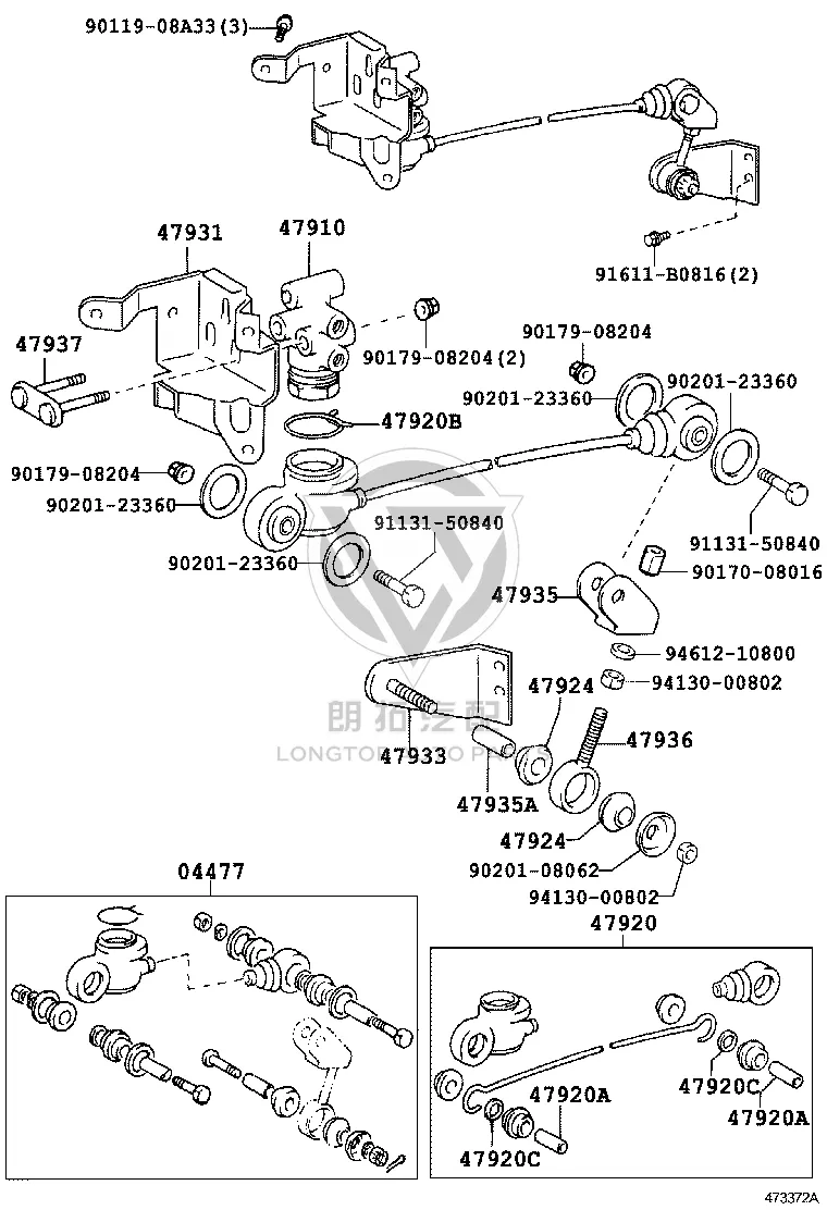 Bolt 91131-50840 for Toyota Dyna 100, Dyna 150 & Dyna 200