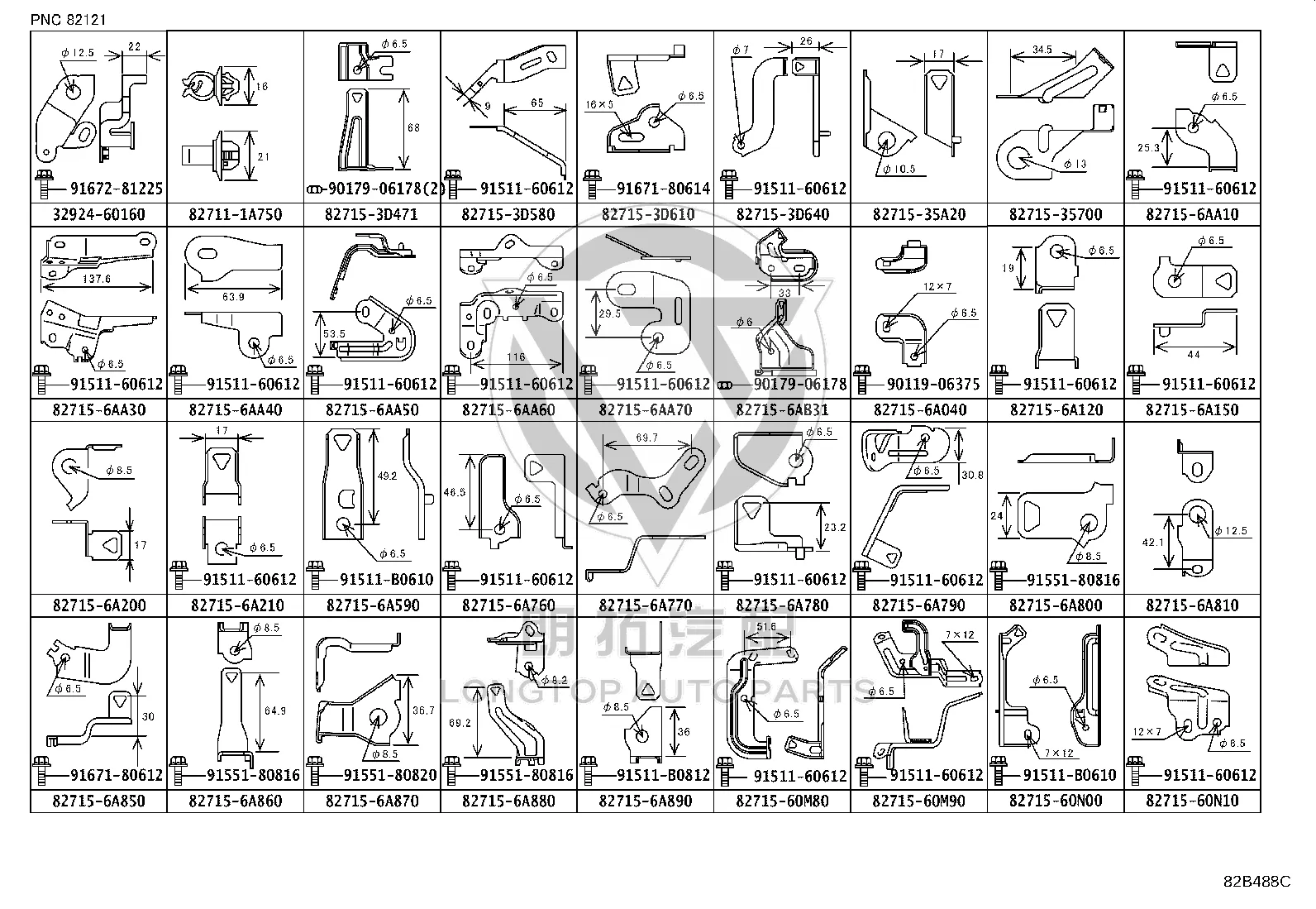 Bolt 91511-B0610 for Toyota 4Runner