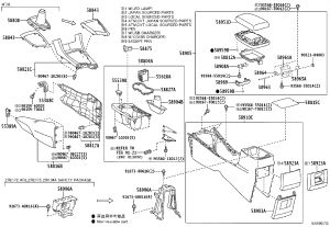 Armrest box lid panel 93560-13012 for Toyota 4RUNNER