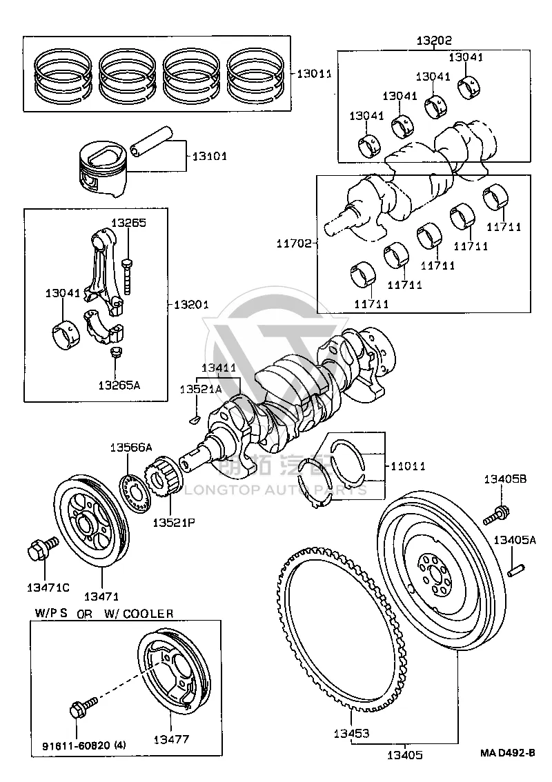 Crankshaft Pulley Dowel Pin 95161-20519 for Toyota Celica
