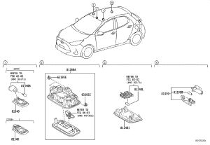 Indoor ceiling light bulb 90981-14011 for Toyota 4RUNNER