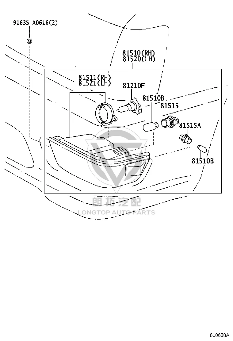 Side Turn Signal Lamp Holder Plug 99159-10228 for Toyota T.U.V