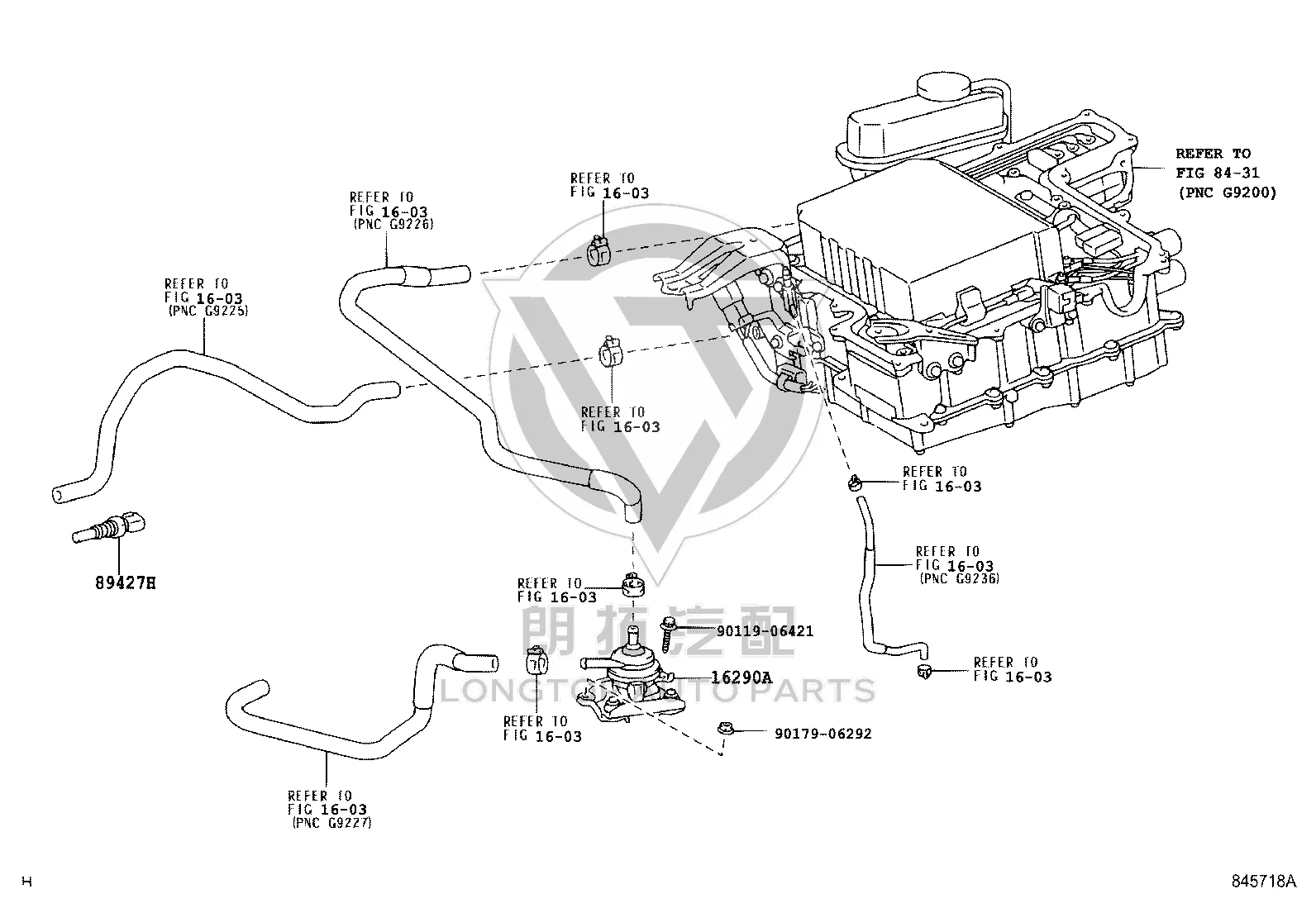 Water pump assembly with motor and bracket G9020-47031 for Toyota Prius