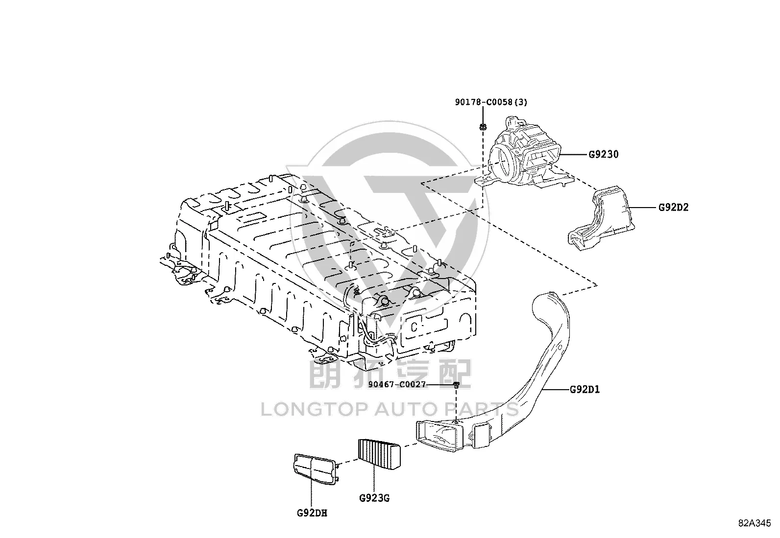 Battery air intake filter G92DJ-02020 for Toyota Corolla