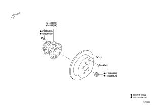 Wheel bolt (left rear) SU003-00781 for Toyota 86