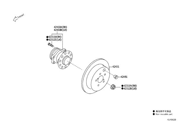 Wheel bolt (left rear) SU003-00781 for Toyota 86