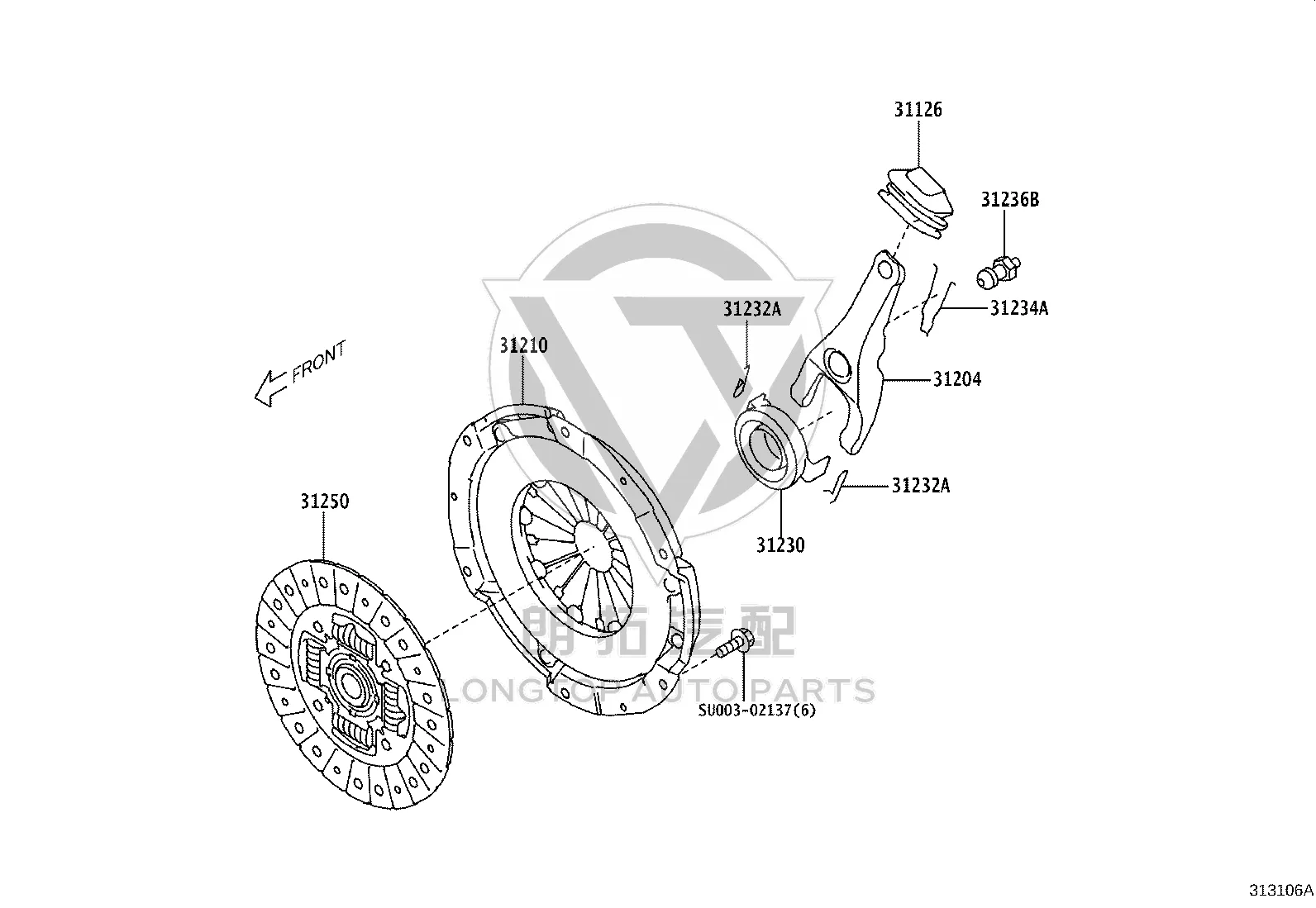Clutch Disc SU003-00799 for Toyota 86