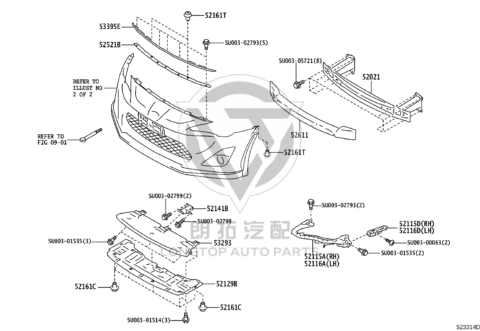 Front Bumper Bracket SU003-07155 for Toyota GT86