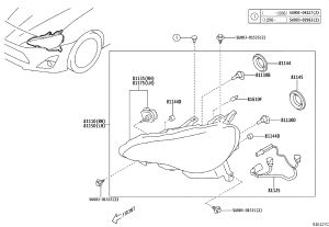 Front Headlamp Assembly Left SU003-05148 for Toyota GT86